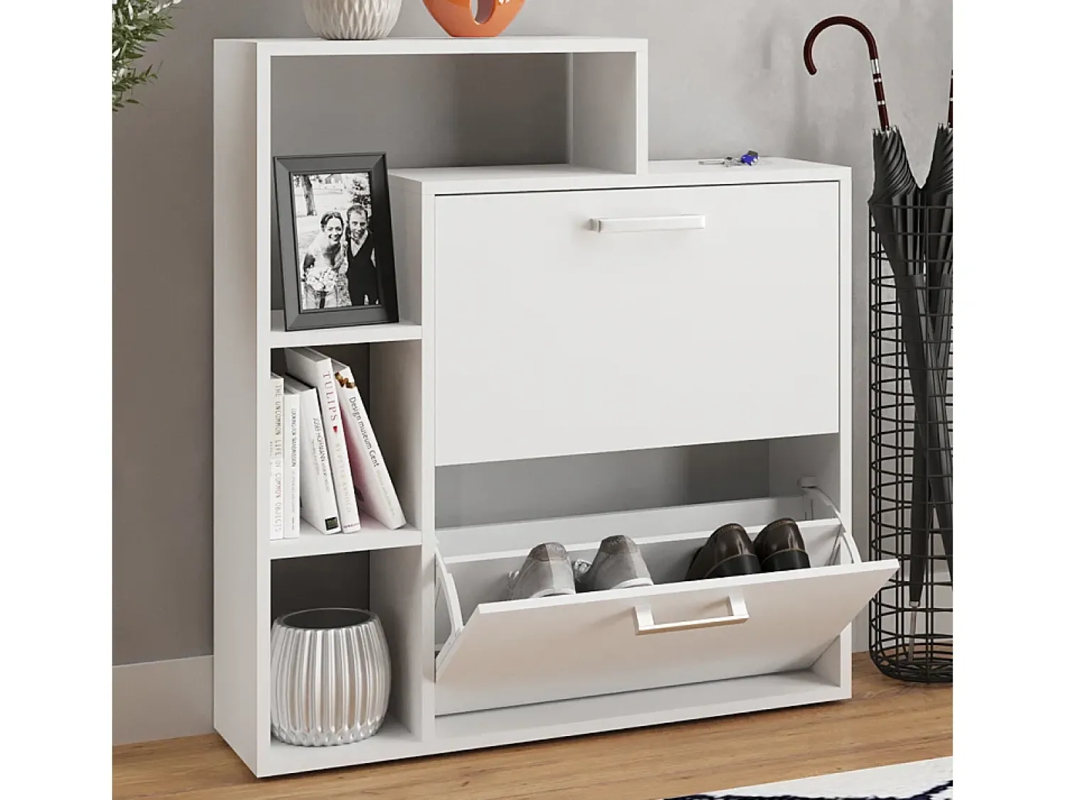Móvel De Arrumação|Sapateira|Vicco Armário para sapatos 24.5x80x90 orlando Branco