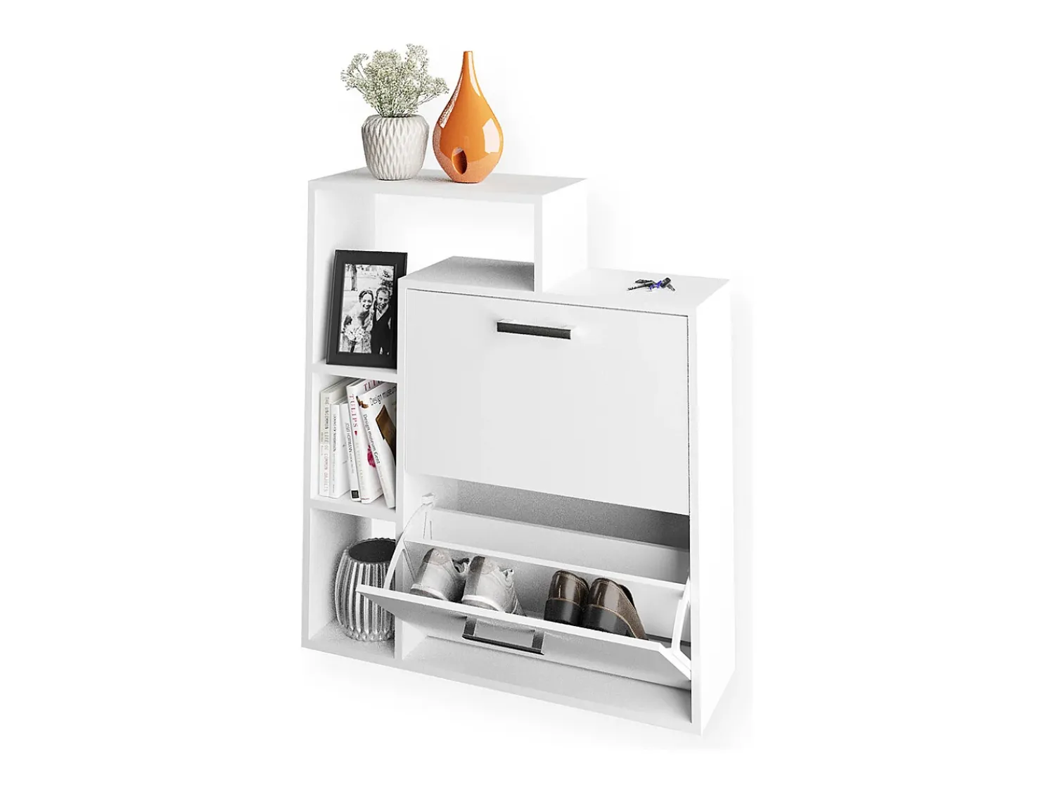 Móvel De Arrumação|Sapateira|Vicco Armário para sapatos 24.5x80x90 orlando Branco