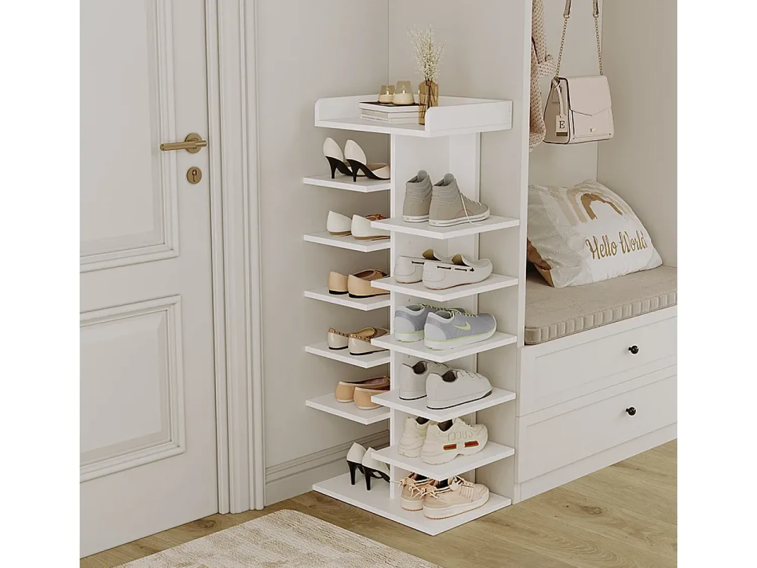 Móvel De Arrumação|Sapateira|Vicco Armário para sapatos 45x30x114 stepy Branco
