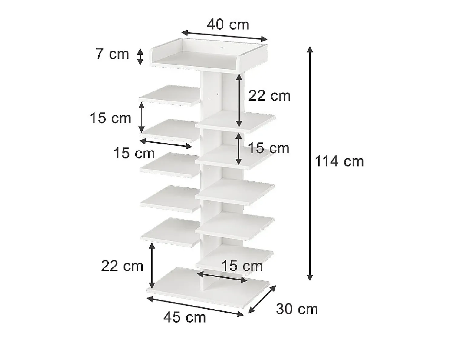 Móvel De Arrumação|Sapateira|Vicco Armário para sapatos 45x30x114 stepy Branco