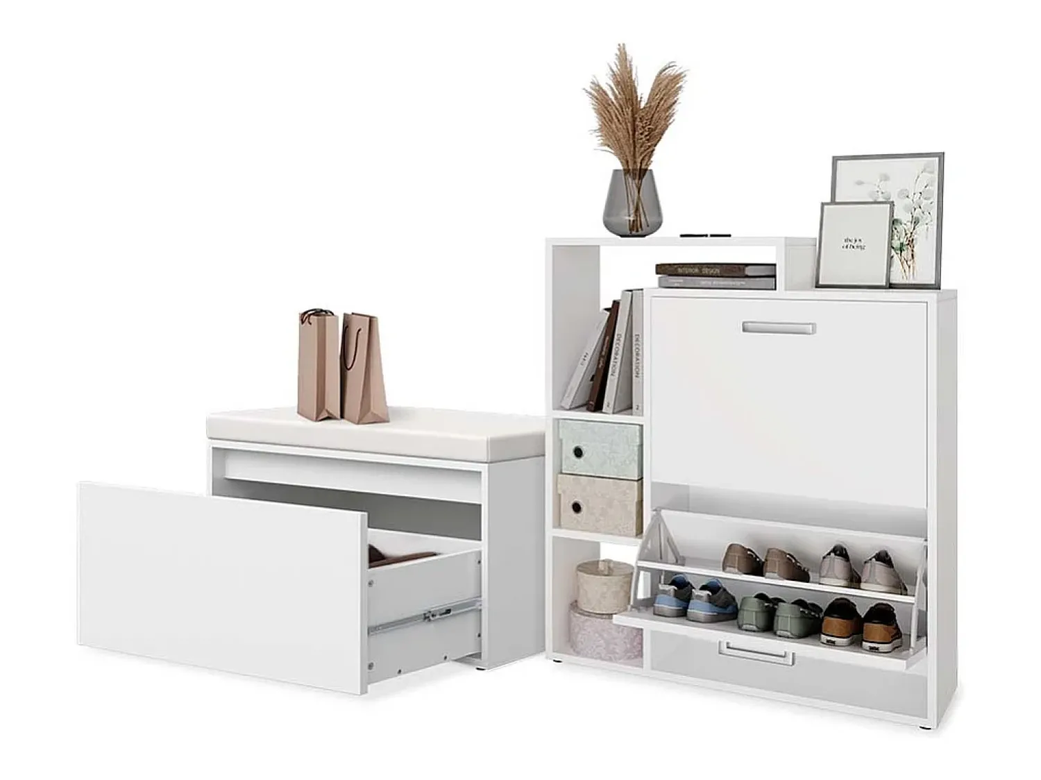Móvel De Arrumação|Sapateira|Vicco Armário para sapatos 80x39x90 orlando Branco