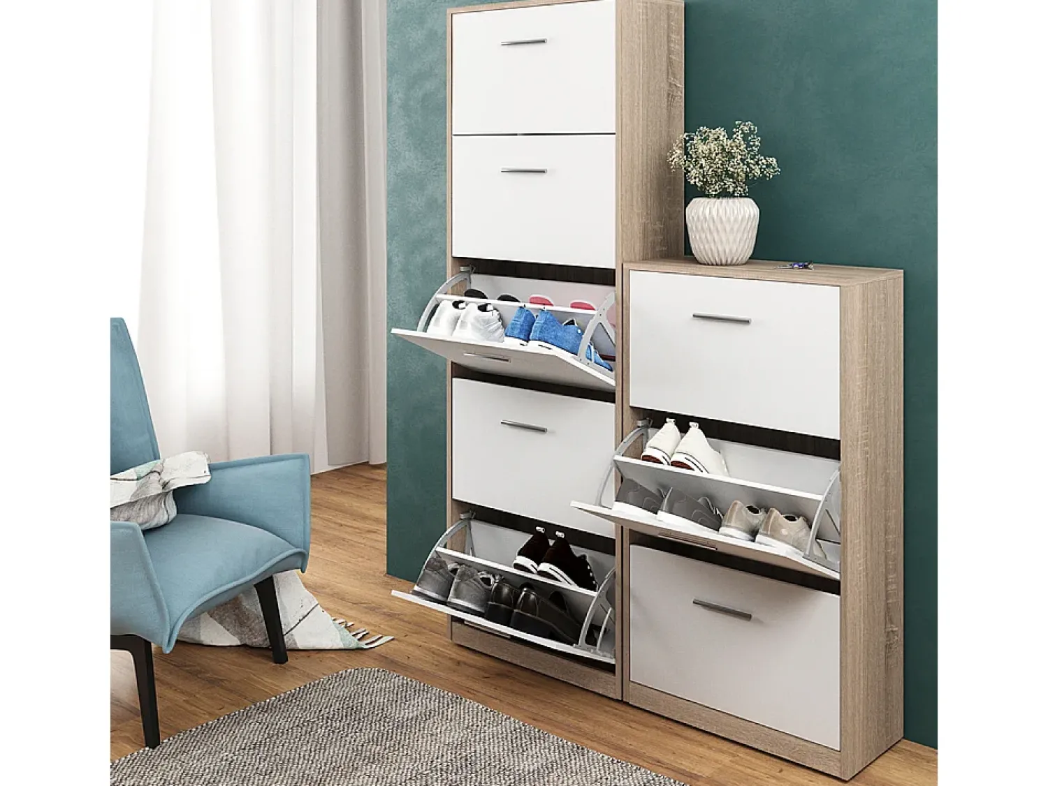 Vicco Armário para sapatos /sonoma 59x22x105 gizmo^ Móvel De Arrumação|Sapateira