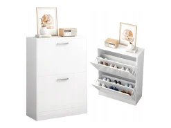 Móvel De Arrumação|Sapateira| Armário para sapatos guarda-roupa estante para sapatos cómoda loft moderna 60 cm Branco