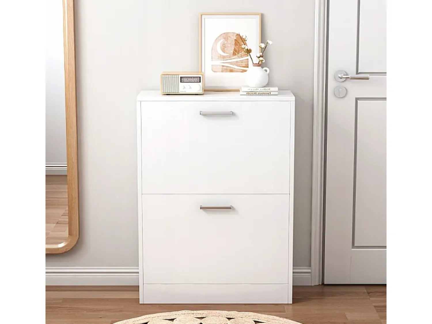 Móvel De Arrumação|Sapateira| Armário para sapatos guarda-roupa estante para sapatos cómoda loft moderna 60 cm Branco