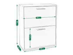 Móvel De Arrumação|Sapateira| Armário para sapatos guarda-roupa estante para sapatos cómoda loft moderna 60 cm Branco