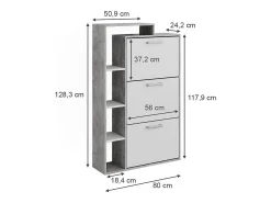 Vicco Armário para sapatos /concreto 80x24.2x128.3 orlando^ Móvel De Arrumação|Sapateira