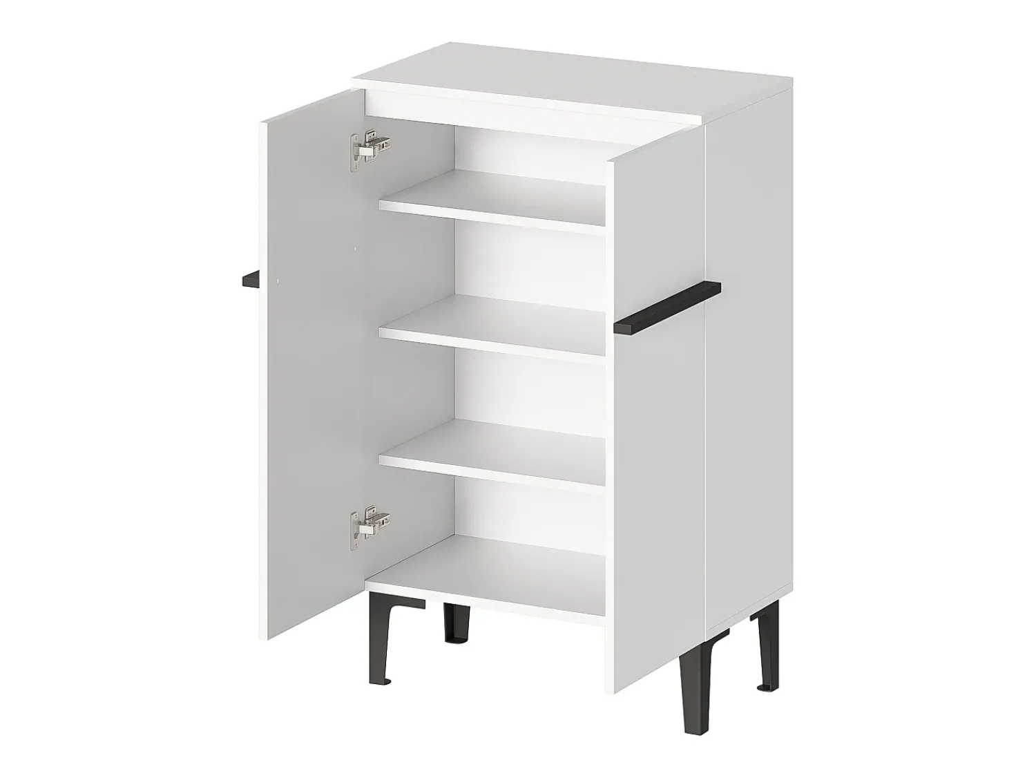 Móvel De Arrumação|Sapateira*Hauss Spole Armário para sapatos com 2 portas - prateleiras ajustáveis 60 × 34,5 x 95 cm Branco