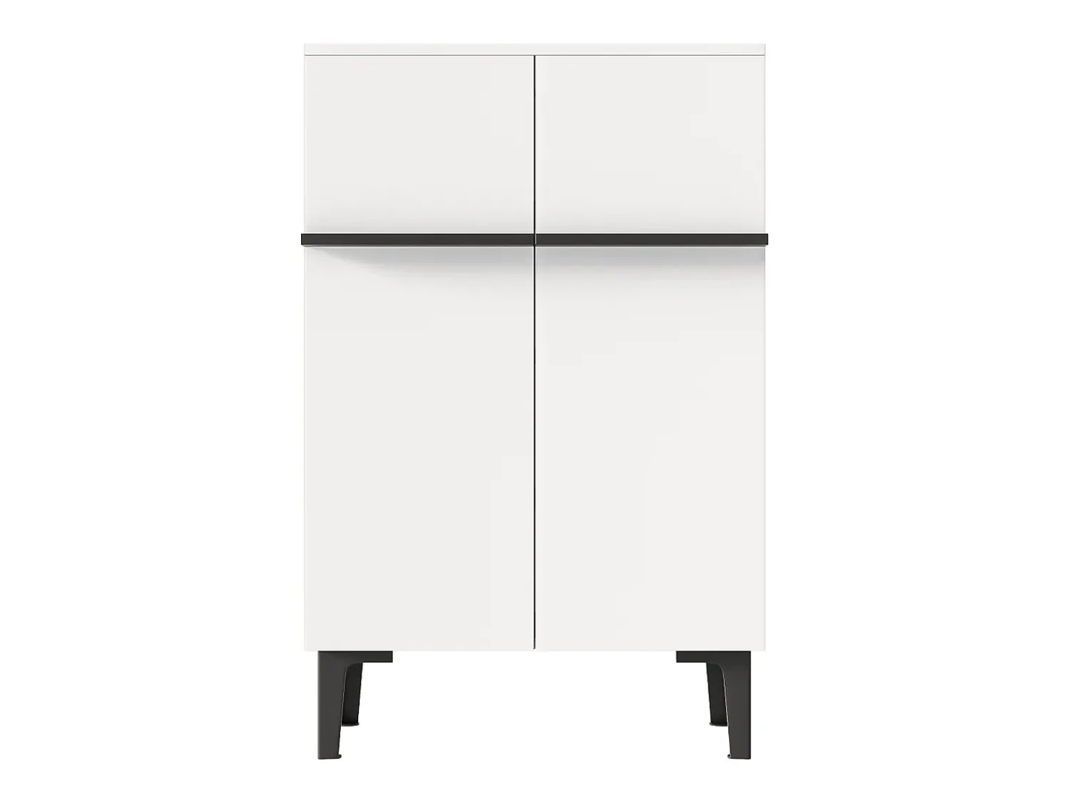 Móvel De Arrumação|Sapateira*Hauss Spole Armário para sapatos com 2 portas - prateleiras ajustáveis 60 × 34,5 x 95 cm Branco