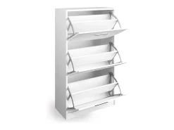 New Vicco Armário para sapatos alto brilho 59x22x105 gizmo Branco
