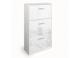 New Vicco Armário para sapatos alto brilho 59x22x105 gizmo Branco