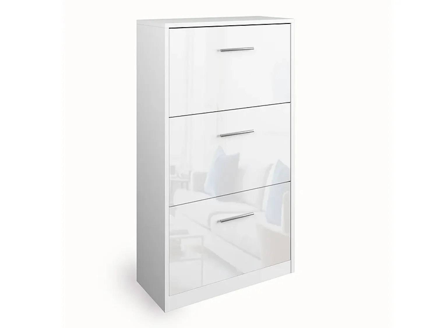 New Vicco Armário para sapatos alto brilho 59x22x105 gizmo Branco