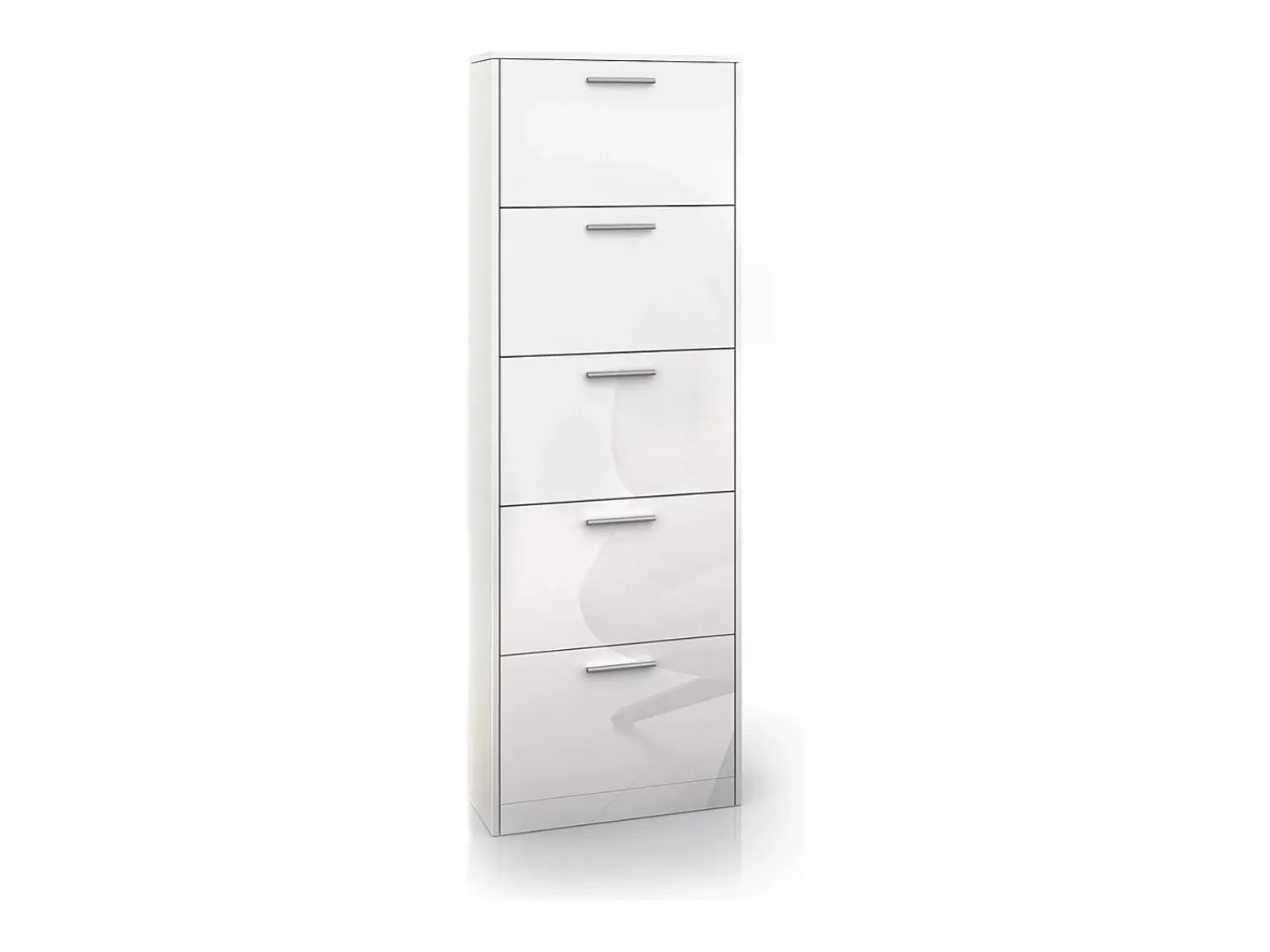 New Vicco Armário para sapatos alto brilho 59x22x169.5 gizmo Branco