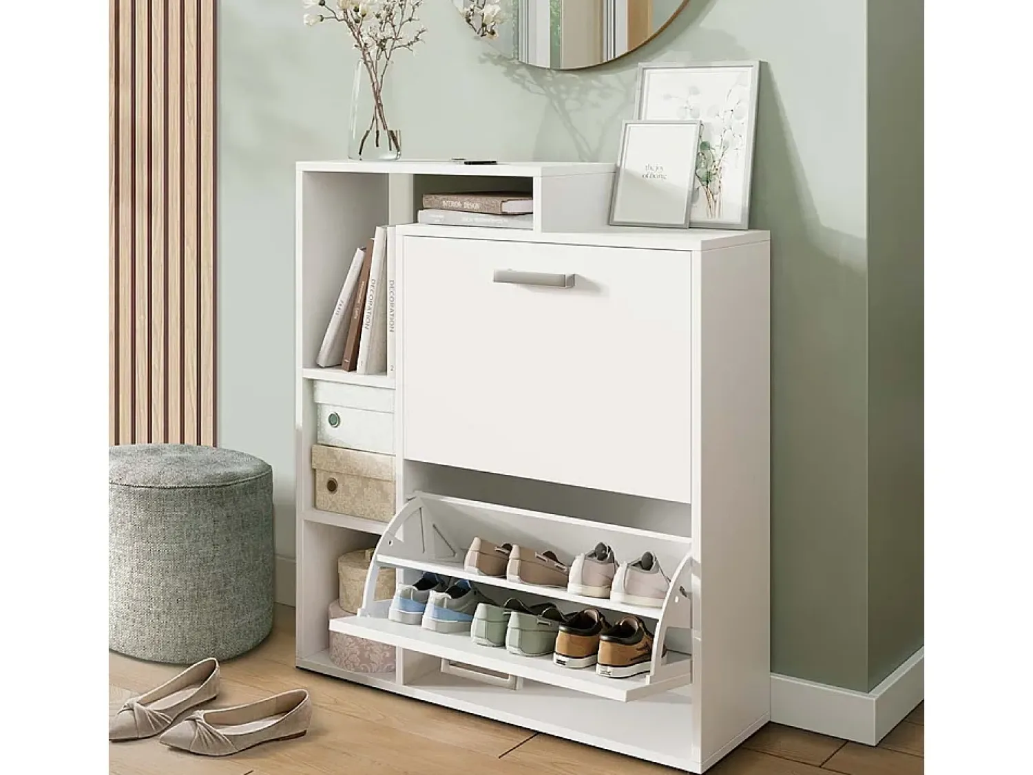 Móvel De Arrumação|Sapateira|Vicco Armário para sapatos 80x25x90 orlando Branco
