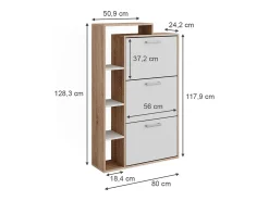 Móvel De Arrumação|Sapateira|Vicco Armário para sapatos /sonoma 80x24.2x128.3 orlando Branco
