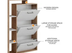 Móvel De Arrumação|Sapateira|Vicco Armário para sapatos /sonoma 80x24.2x128.3 orlando Branco