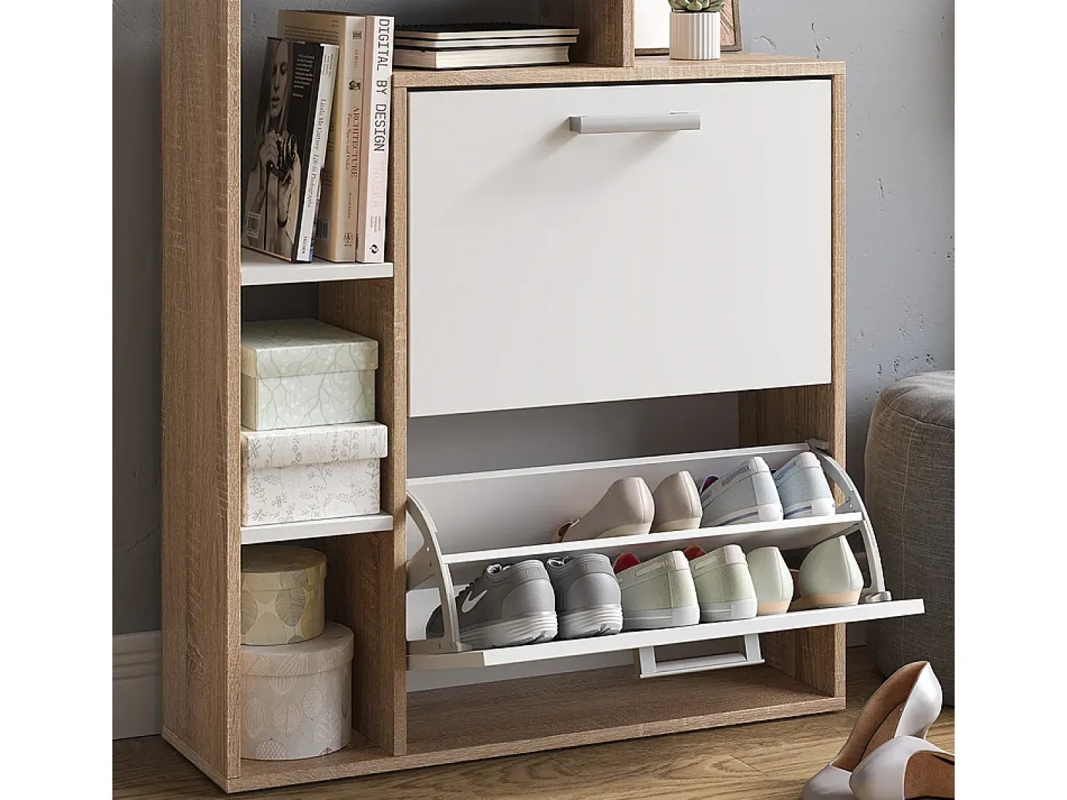 Móvel De Arrumação|Sapateira*Vicco Armário para sapatos /sonoma 24.5x80x90 orlando Branco