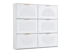 Móvel De Arrumação|Sapateira*Hauss Spole Armário para sapatos com 6 portas basculantes, 118x25x115 cm Branco
