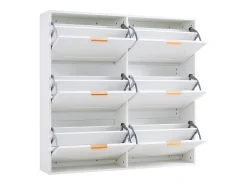 Móvel De Arrumação|Sapateira*Hauss Spole Armário para sapatos com 6 portas basculantes, 118x25x115 cm Branco