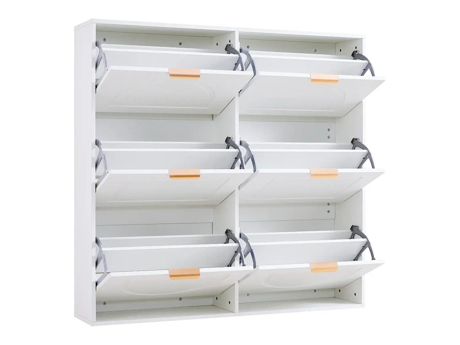 Móvel De Arrumação|Sapateira*Hauss Spole Armário para sapatos com 6 portas basculantes, 118x25x115 cm Branco