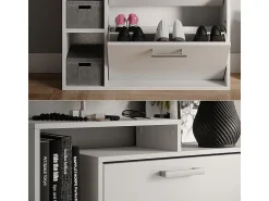 Móvel De Arrumação|Sapateira*Vicco Armário para sapatos 80x24.2x128.3 orlando Branco