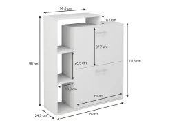 Vicco Armário para sapatos 80x24.5x90 tobias^ Móvel De Arrumação|Sapateira