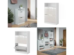 Hot Vicco Armário para sapatos / brilhante 59x22x89.5 luca Branco
