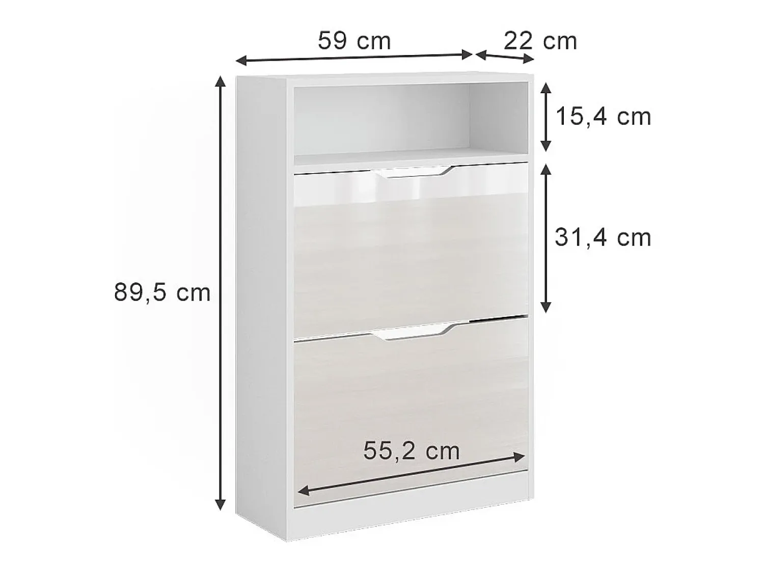 Hot Vicco Armário para sapatos / brilhante 59x22x89.5 luca Branco