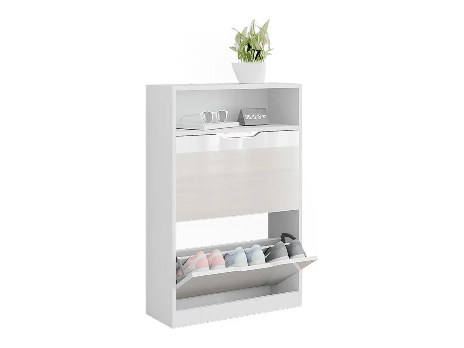 Hot Vicco Armário para sapatos / brilhante 59x22x89.5 luca Branco