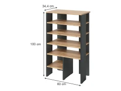 Clearance Vicco Armário para sapatos carvalho antracite/goldkraft 60x34.4x100 marlon Cinza antracite