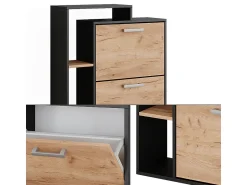 Vicco Armário para sapatos carvalho goldkraft/antracite 80x24.2x128.3 orlando Natural escuro