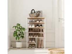 Móvel De Arrumação|Sapateira*Vicco Armário para sapatos carvalho branco/dourado 60x34.4x100 marlon Natural escuro