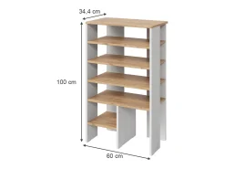 Móvel De Arrumação|Sapateira*Vicco Armário para sapatos carvalho branco/dourado 60x34.4x100 marlon Natural escuro