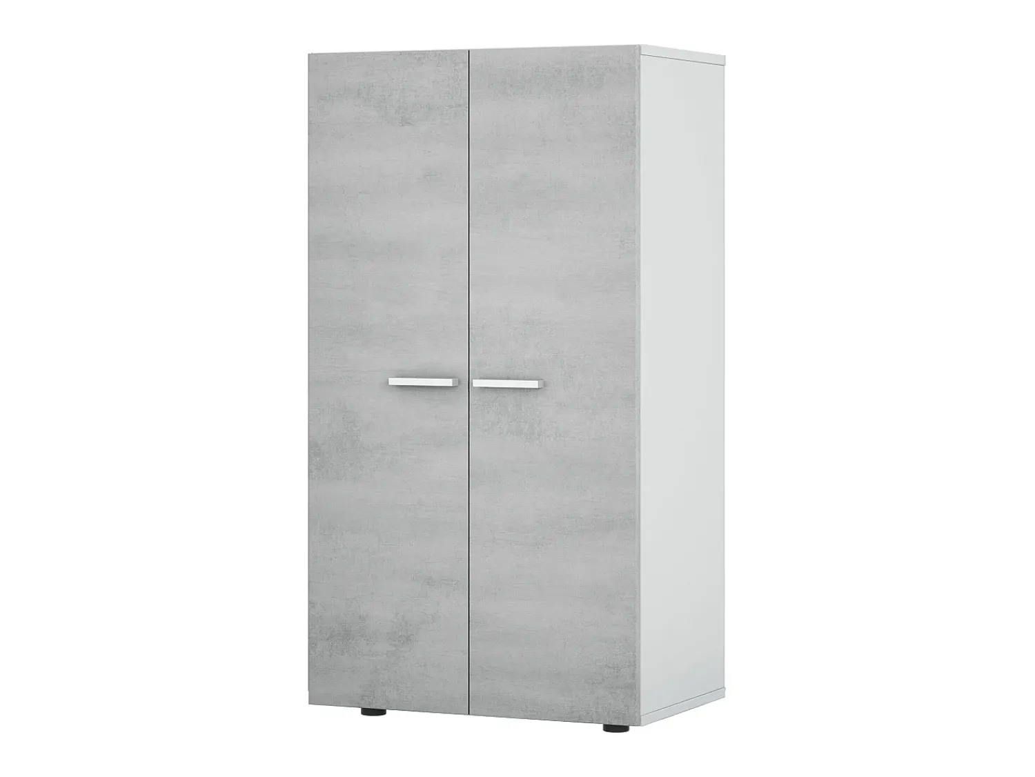 Hot duehome Armário para sapatos Cloe - 2 portas - 6 prateleiras - Efeito betão - e cimento - L55 x P36 x A103 cm Branco