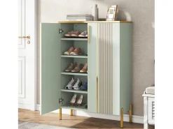 Tribesigns Armário para sapatos com 2 portas, 70 x 35 x 100 cm, com 6 níveis e prateleiras reguláveis, para 22 pares de sapatos^ Móvel De Arrumação|Sapateira