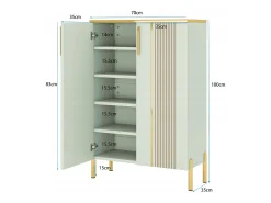 Tribesigns Armário para sapatos com 2 portas, 70 x 35 x 100 cm, com 6 níveis e prateleiras reguláveis, para 22 pares de sapatos^ Móvel De Arrumação|Sapateira