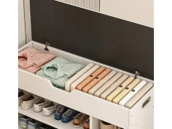 ARMÁRIO PARA SAPATOS COM ASSENTO DE MADEIRA ARMAZÉM 3 PRATELEIRAS ABRIR 80 CM^ Móvel De Arrumação|Sapateira