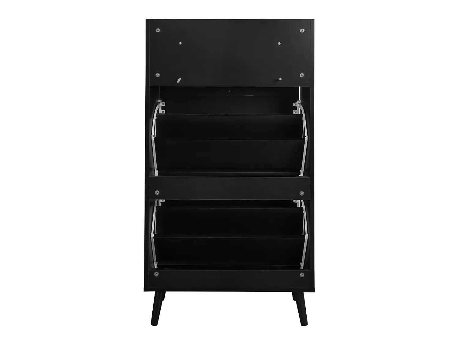 Outlet Hauss Spole Armário para sapatos em rattan - 2 portas e 1 gaveta Preto