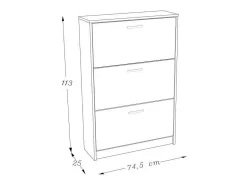 Móvel De Arrumação|Sapateira*Meublorama Armário para sapatos KLARK 74 cm - Alto Brilho Preto