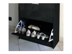 Móvel De Arrumação|Sapateira*Meublorama Armário para sapatos KLARK 74 cm - Alto Brilho Preto