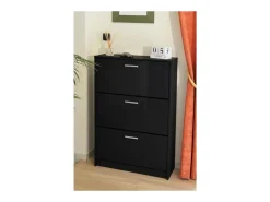 Móvel De Arrumação|Sapateira*Meublorama Armário para sapatos KLARK 74 cm - Alto Brilho Preto