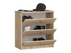 Akord Armário para Sapatos MINI com 3 Portas Basculantes - 60 cm - Carvalho Sonoma^ Móvel De Arrumação|Sapateira