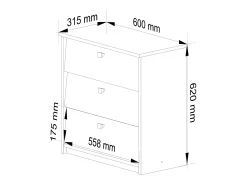 Akord Armário para Sapatos MINI com 3 Portas Basculantes - 60 cm - Carvalho Sonoma^ Móvel De Arrumação|Sapateira