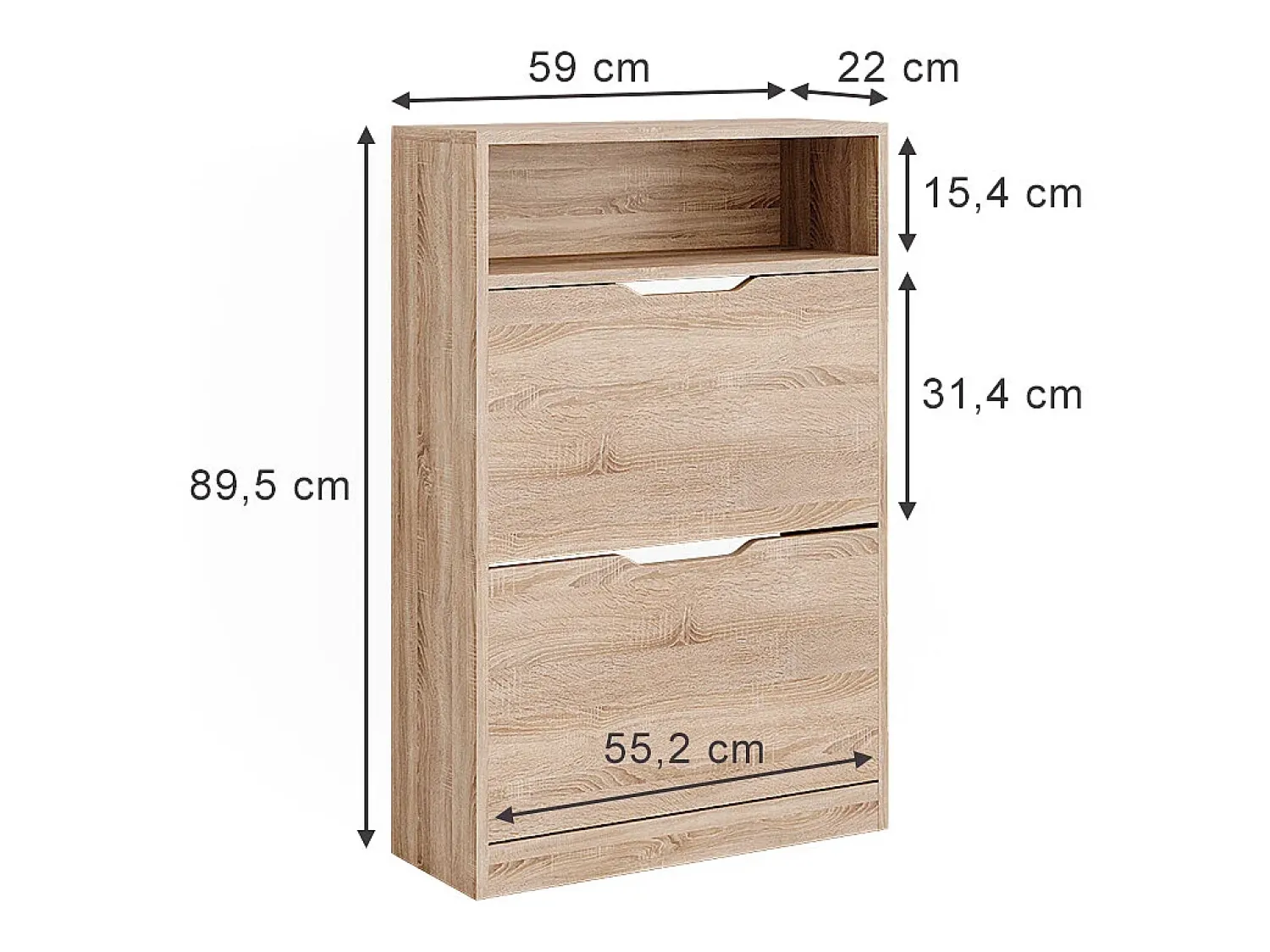 Móvel De Arrumação|Sapateira|Vicco Armário para sapatos sonoma 59x22x89.5 luca Natural claro