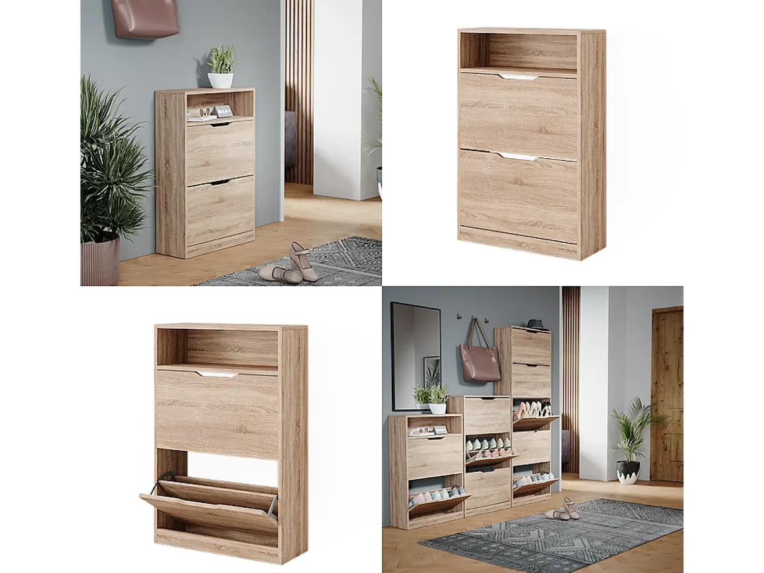 Móvel De Arrumação|Sapateira|Vicco Armário para sapatos sonoma 59x22x89.5 luca Natural claro