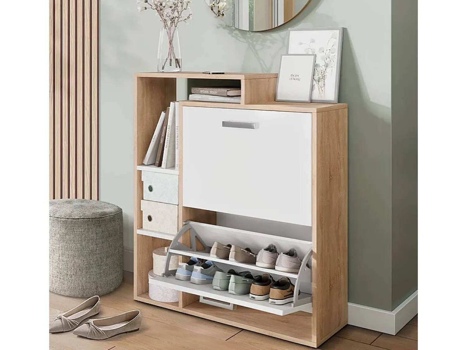 Móvel De Arrumação|Sapateira|Vicco Armário para sapatos sonoma 80x25x90 orlando Natural claro