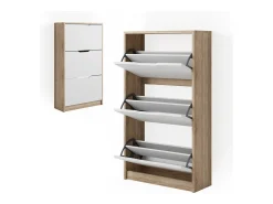 Móvel De Arrumação|Sapateira|Vicco Armário para sapatos sonoma/branco 59x22x105 luca Natural claro