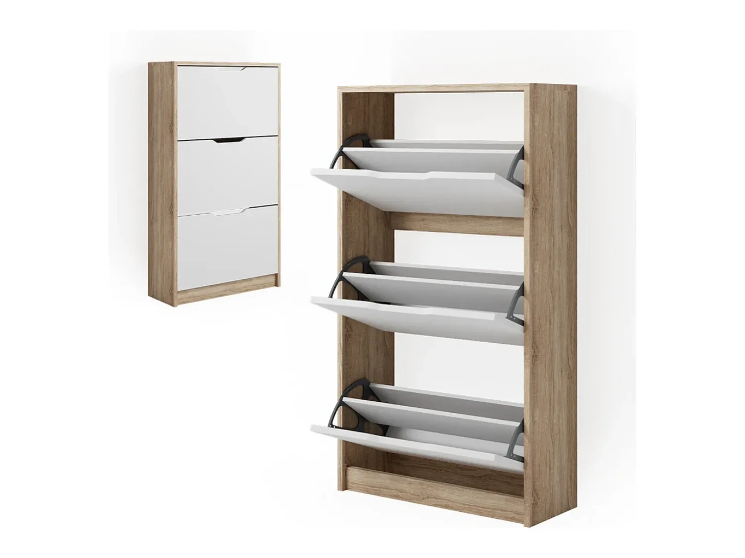 Móvel De Arrumação|Sapateira|Vicco Armário para sapatos sonoma/branco 59x22x105 luca Natural claro