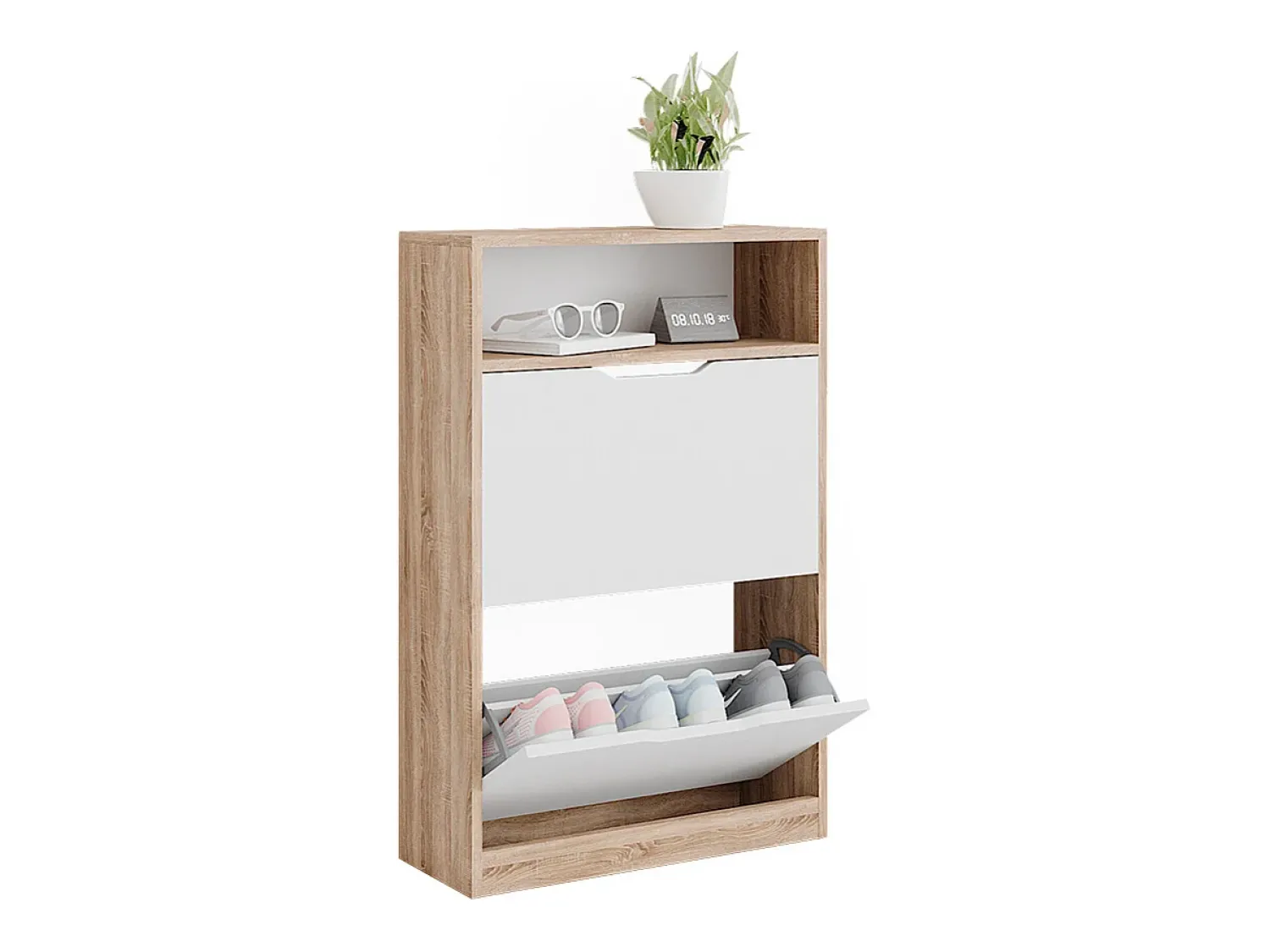 Hot Vicco Armário para sapatos sonoma/branco 59x22x89.5 luca Natural claro