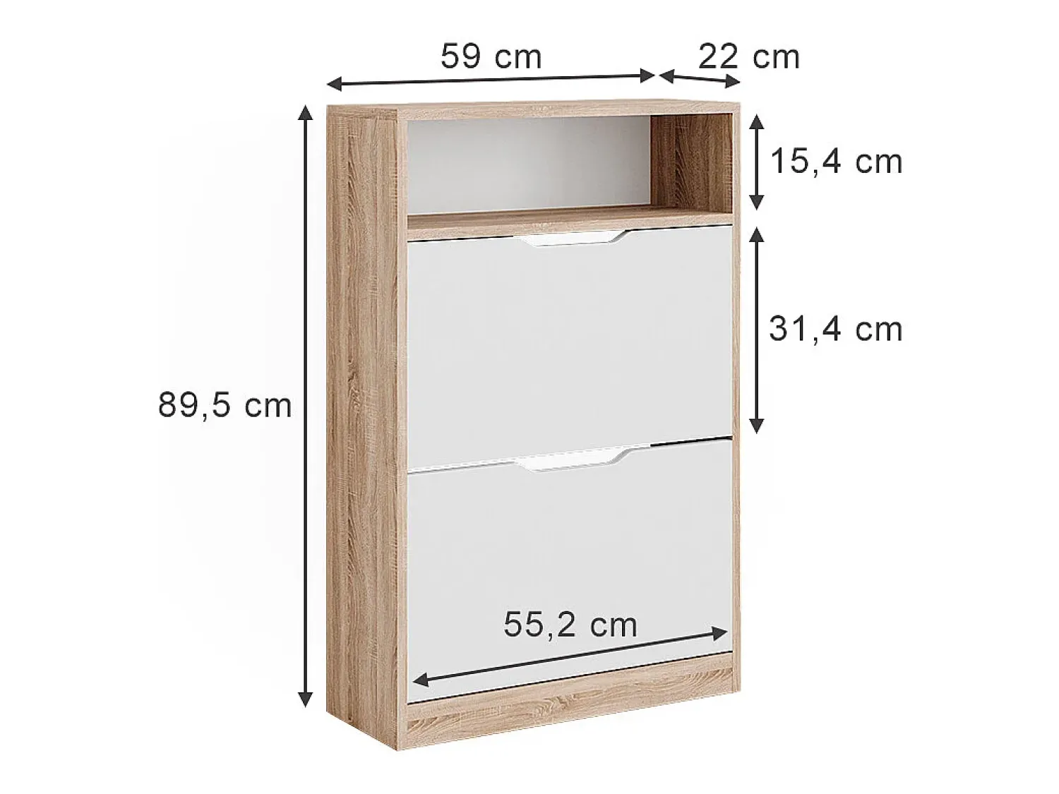 Hot Vicco Armário para sapatos sonoma/branco 59x22x89.5 luca Natural claro