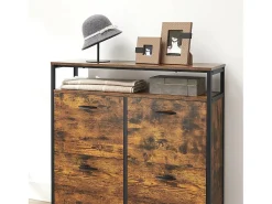 Móvel De Arrumação|Sapateira| Armário para sapatos 98,3x30x95 cm preto vintage Castanho